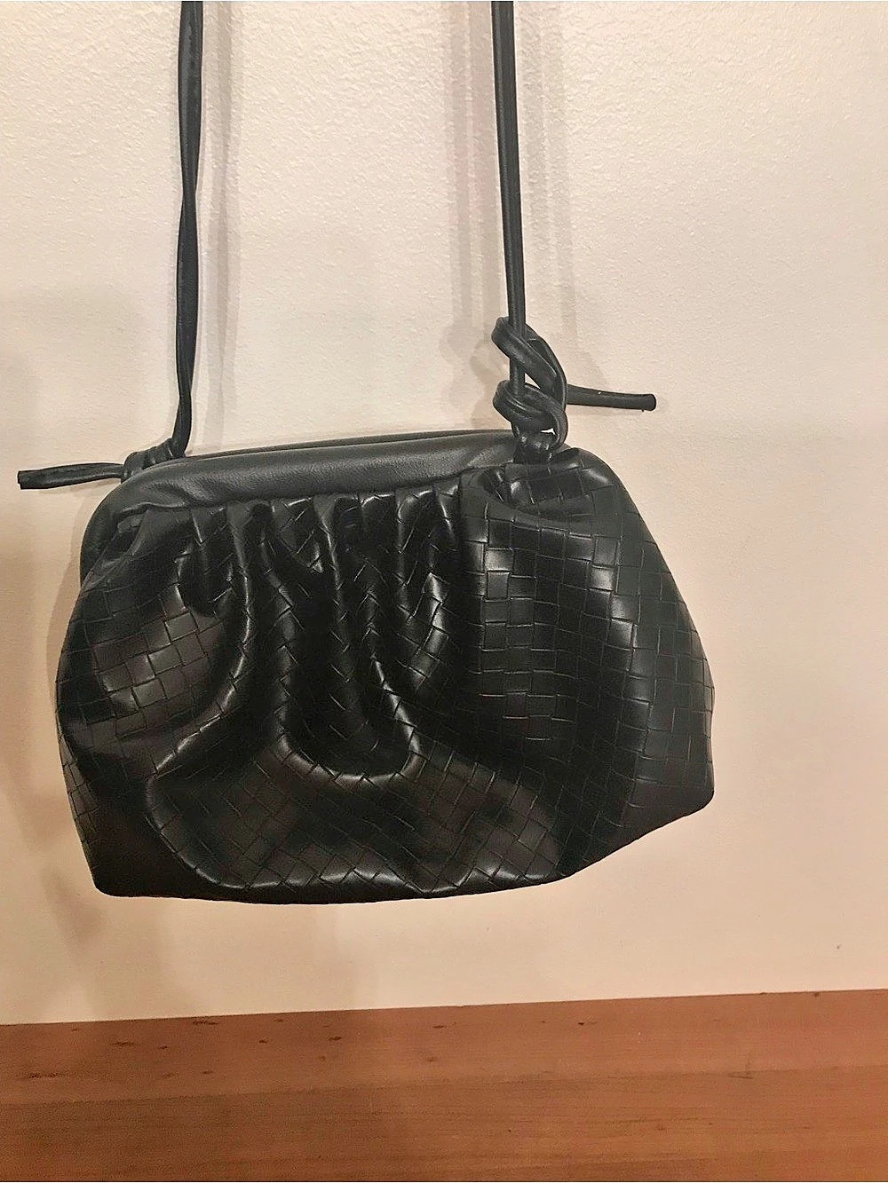 Black Woven Crossbody Bag